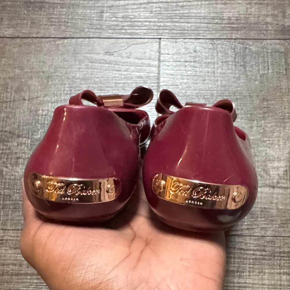 Ted Baker London Burgundy Bow Flats - Picture 7 of 11